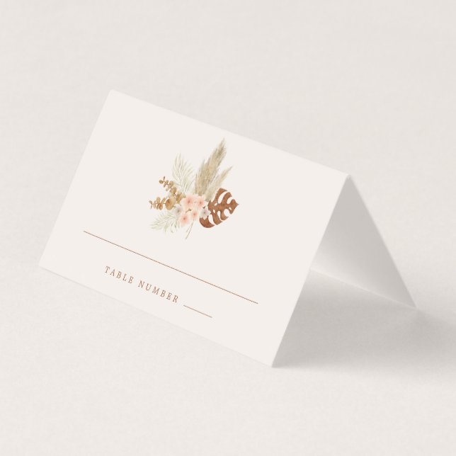 Tarjeta Boho Fall Flores Rústica Boda al aire libre (Reverso)