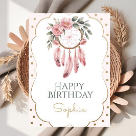 Tarjeta Boho Floral Chic Birthday