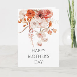 Tarjeta Boho Floral Frame the Mother's Day Faux Linen