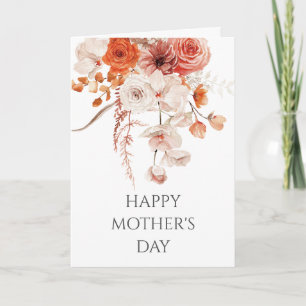 Tarjeta Boho Floral Frame the Mother's Day Faux Linen