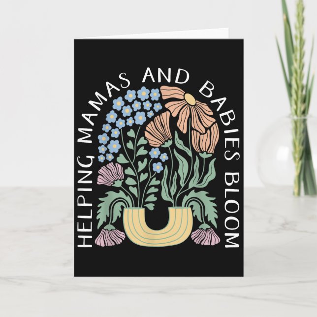 Tarjeta Boho Floral Helng Mamas &amp; Babies Bloom Doula B (Anverso)