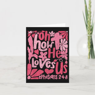 Tarjeta Boho Floral Jesús Cristiano San Valentín Oh Cómo É