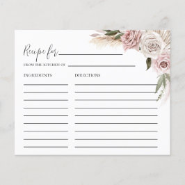 Tarjeta Boho Floral Pampas Grasa Bridal Shower Rec