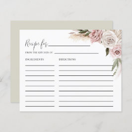 Tarjeta Boho Floral Pampas Grasa Bridal Shower Rec