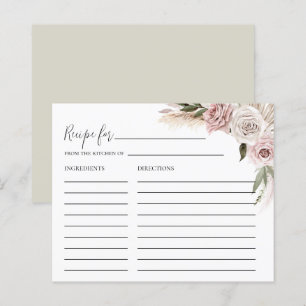 Tarjeta Boho Floral Pampas Grasa Bridal Shower Rec