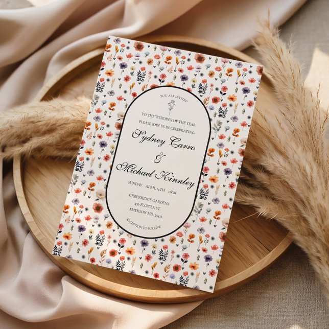 Tarjeta Boho Floral Wedding Invitation  (Subido por el creador)