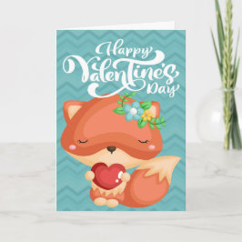 Tarjeta Boho Fox feliz Día de San Valentín