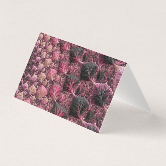 Tarjeta Boho Funky Ecléctico Rosa Negro Abstracto Fractal (Anverso)