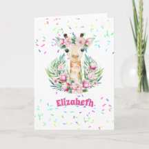 Boho Giraffe Flores Nombradas Chicas, regalos para