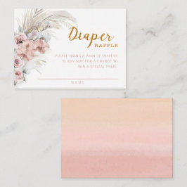 Tarjeta Boho Pampas Diaper Raffle