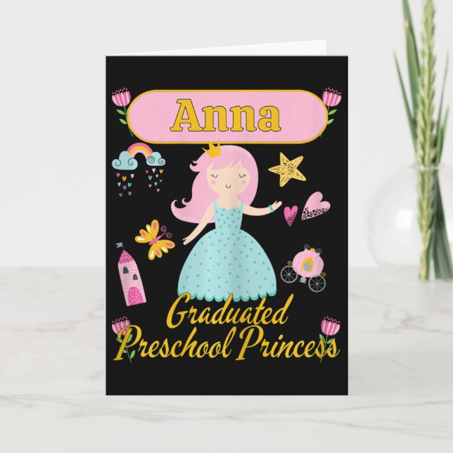 Tarjeta Boho Princesa Anna 2026 Preescolar Personalizado G (Anverso)