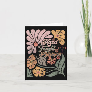Tarjeta Boho Retro Christian Hard Fought Hallelujah Hombre