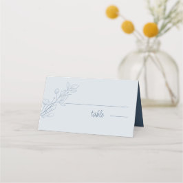 Tarjeta Boho simple Dusty Blue, plegable Boda Plac