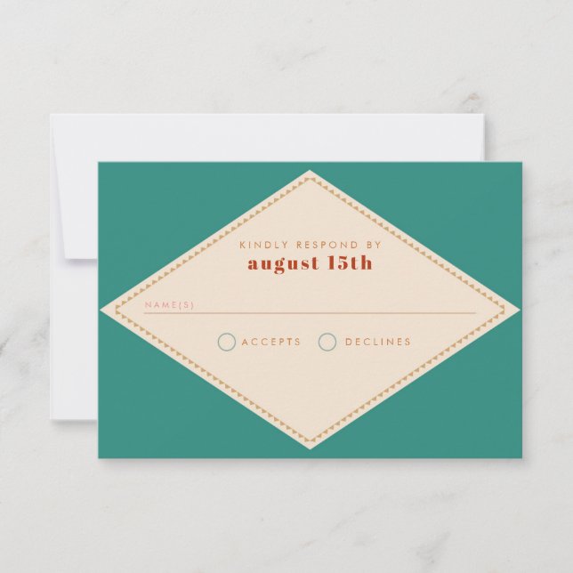 Tarjeta Boho South West RSVP (Anverso)