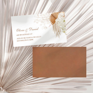 Tarjeta Boho Terracotta Pampas Registro de Orquíde