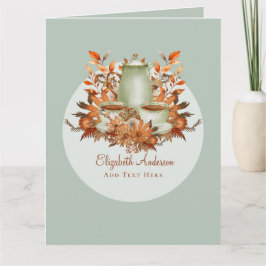 Tarjeta Boho Terracotta Sage Fiesta del Té Floral CUALQUIE