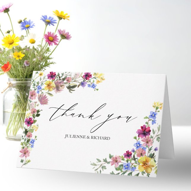 Tarjeta Boho Wildflower Boda Gracias (Subido por el creador)
