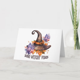 Tarjeta Boho Witchy Vibes Halloween 