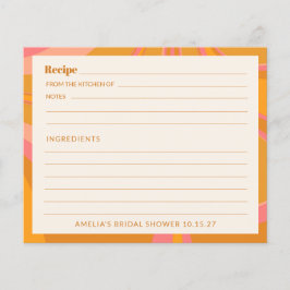 Tarjeta Boho Yellow Pink Marble Bridal Ducha de no