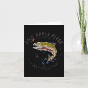 Tarjeta Bois BRule River Wisconsin Fly Fishing Souvenir Bo