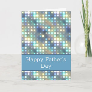 Tarjeta Bokeh azul pálido Feliz Día del Padre