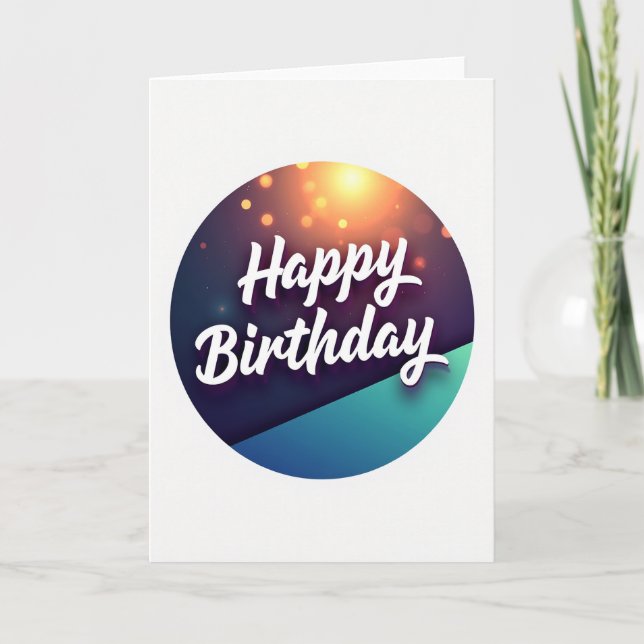 Tarjeta Bokeh de Cumpleaños Dorado (Anverso)