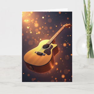 Tarjeta Bokeh del Día del Padre con Guitarra