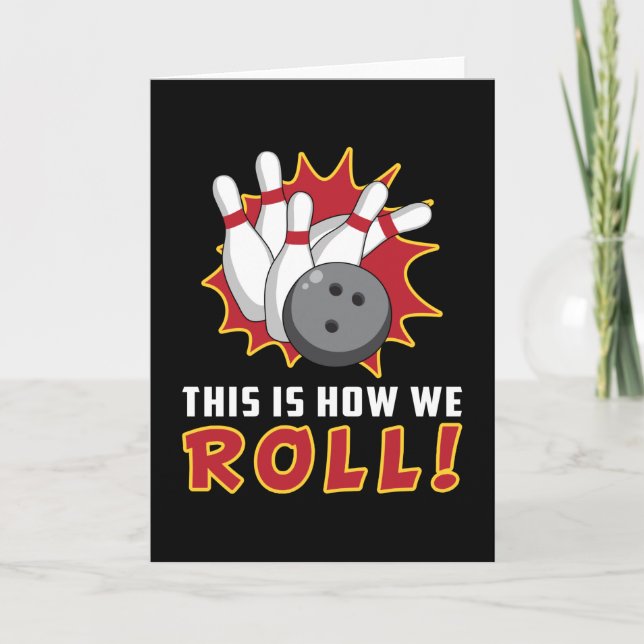 Tarjeta Bola Bowler Strike Sport Team Bowl regalo divertid (Anverso)