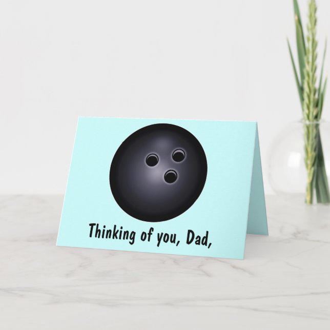 Tarjeta Bola de boliche Feliz Día del Padre (Anverso)