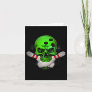 Tarjeta Bola de bolos de la cabeza y campeón; Pins Happy H