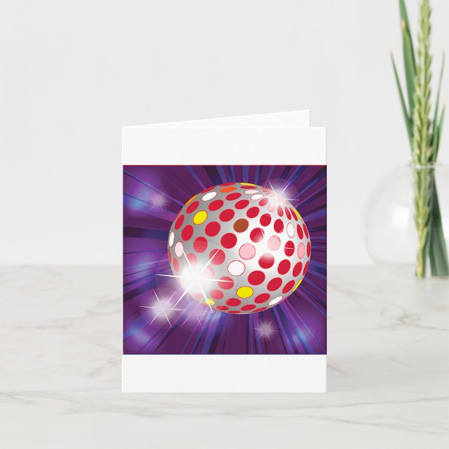 Tarjeta Bola de Disco Retro 70 Rojo Vibrante (Subido por el creador)