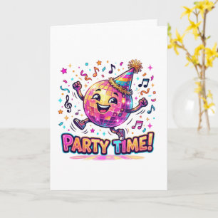 Tarjeta Bola de discoteca bailando Cumpleaños divertido y