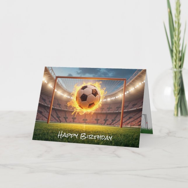 Tarjeta Bola de Fútbol de Cumpleaños (Anverso)
