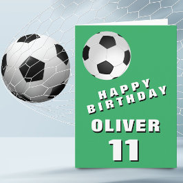 Tarjeta Bola de fútbol Green Happy Birday