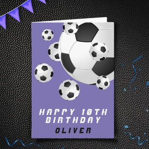 Tarjeta Bola de fútbol niño niño niño feliz cumpleaños