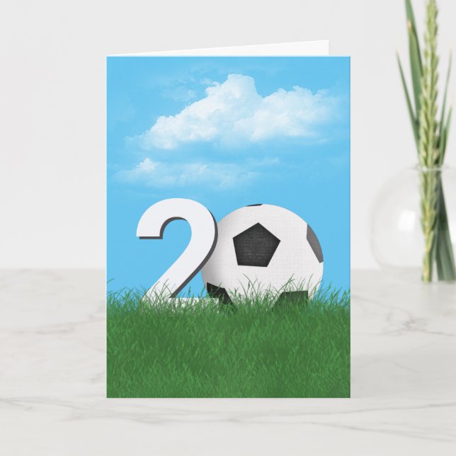 Tarjeta Bola de Fútbol por 20 Años en Grasa Verde (Anverso)