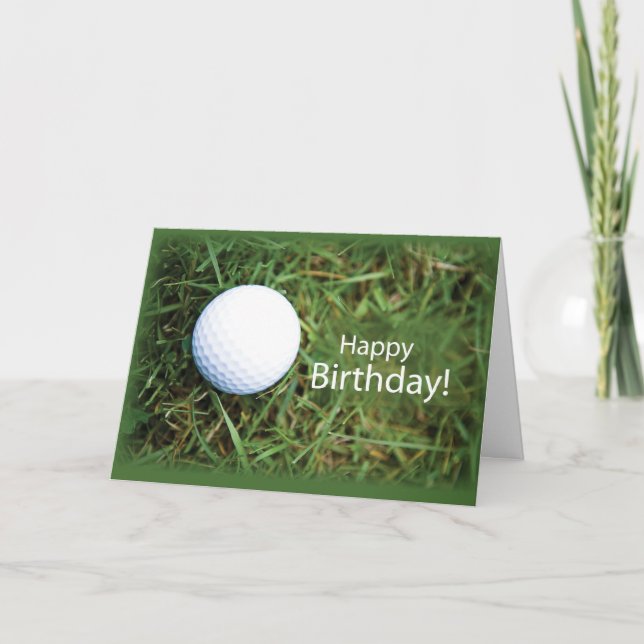 Tarjeta Bola de Golf 2728 en el cumpleaños de Grass (Anverso)