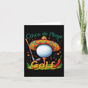 Tarjeta Bola de Golf Cinco De Mayo Con Sombrero Margarita 