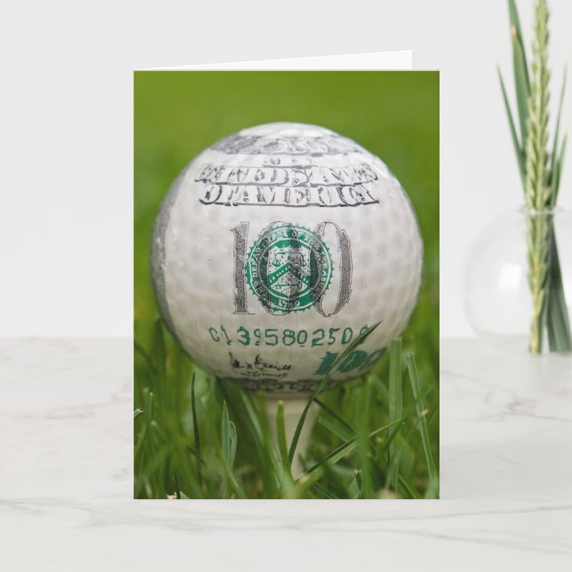 Tarjeta Bola de golf de cumpleaños de 100 dólares (Anverso)