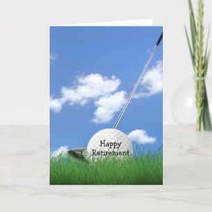 Tarjeta Bola de Golf de Jubilación en Césped