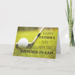 Tarjeta Bola de golf del día del padre cuñado en hierba