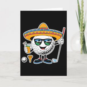 Tarjeta Bola de Golf Divertida Cinco De Mayo Con Sombrero