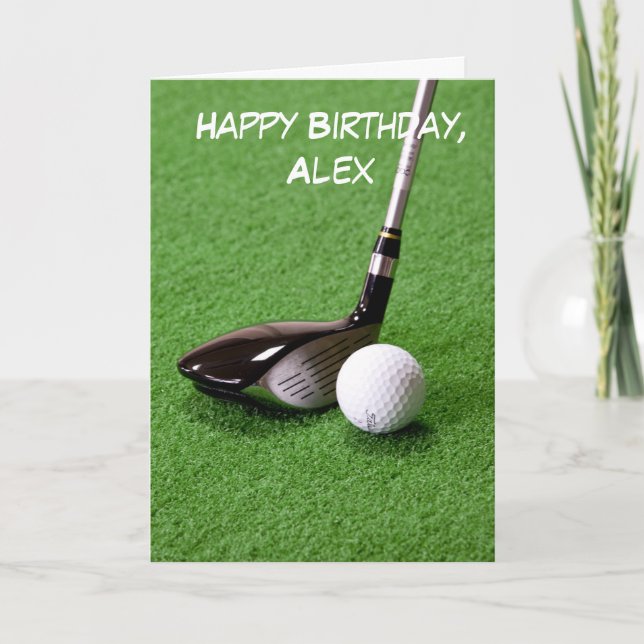 Tarjeta Bola de golf y cumpleaños personalizado del club (Anverso)