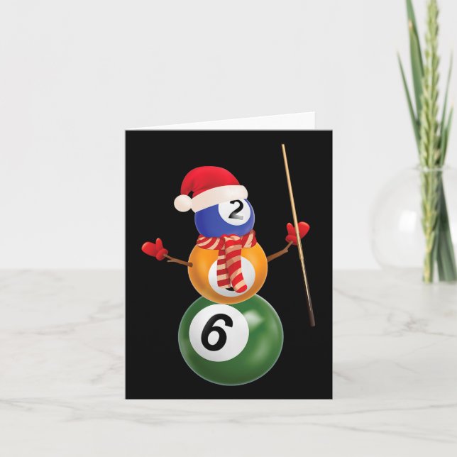 Tarjeta Bola De Snowman Billiards En Xmas Socks Ilumina Ár (Anverso)