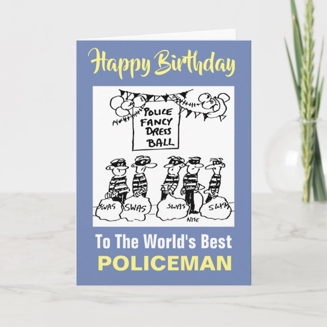 Tarjeta Bola de vestimenta de la policía - Feliz cumpleaño (Anverso)