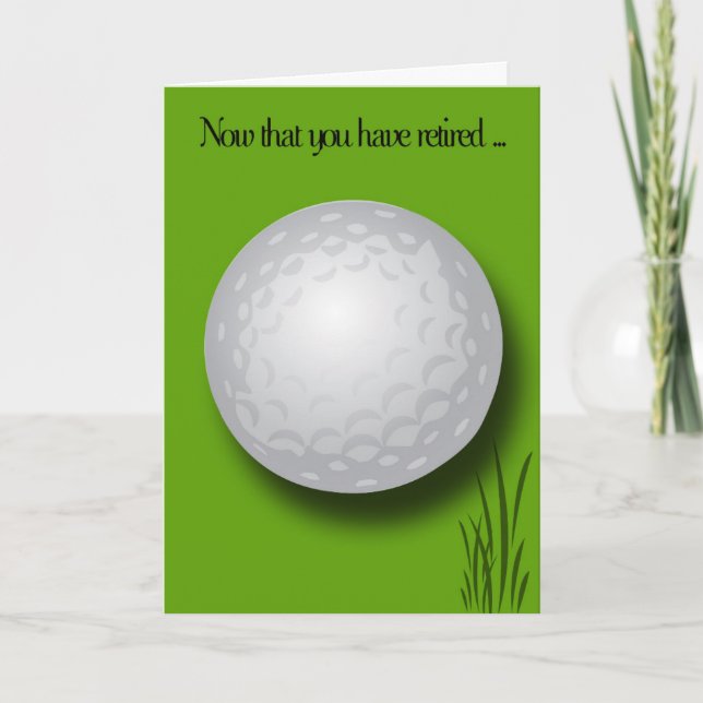 Tarjeta Bola del Enhorabuena-Golf del retiro (Anverso)
