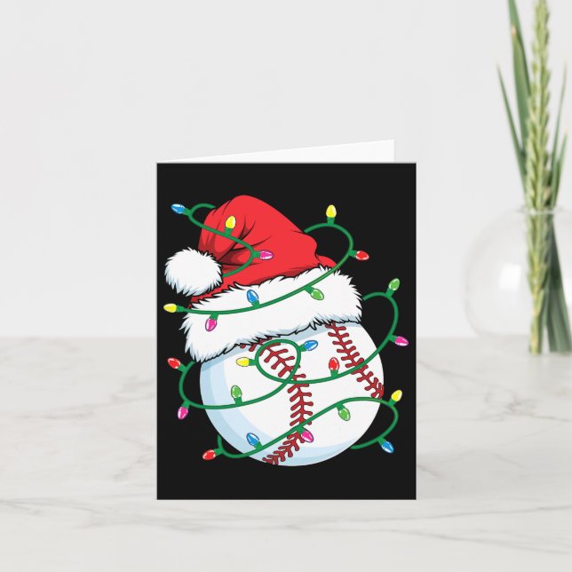 Tarjeta Bola deportiva de Santa Béisbol Hombres Navidades (Anverso)