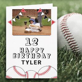 Tarjeta Bolas de Béisbol Banderas Fotografía para Niños Cu