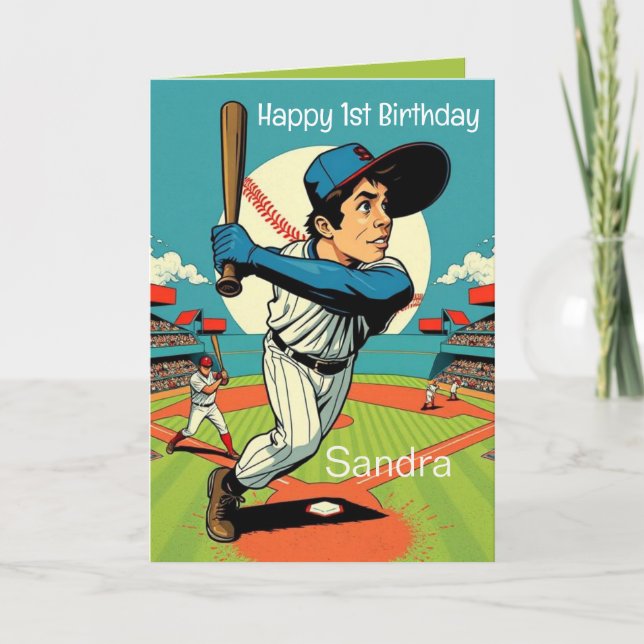 Tarjeta Bolas de béisbol niños felices cumpleaños personal (Anverso)