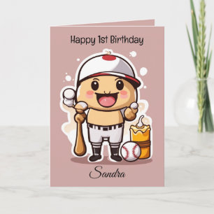 Tarjeta Bolas de béisbol niños felices cumpleaños personal